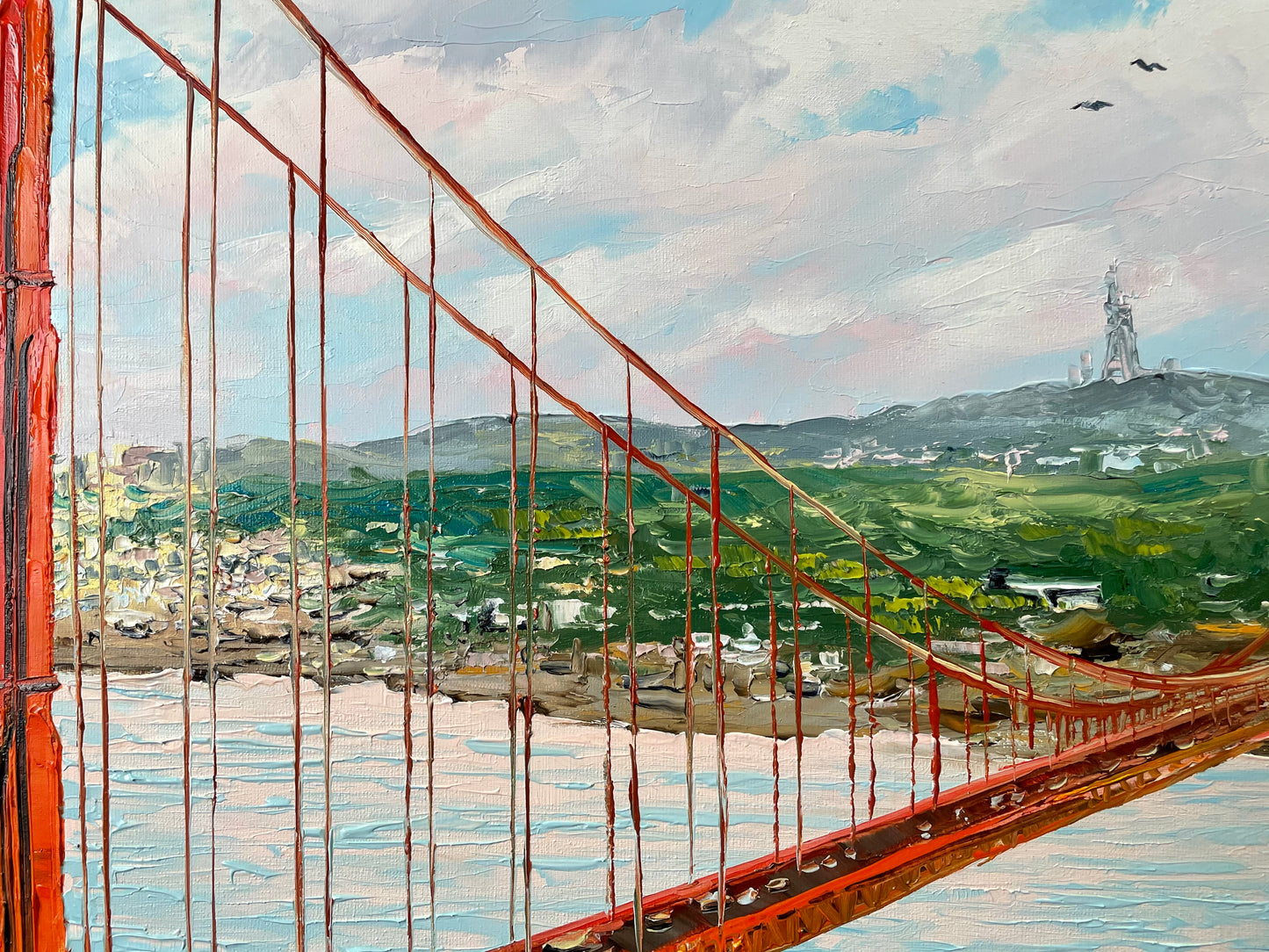 Golden Gate Bridge Oil Painting, San Francisco Wall Art, SF California Wall Decor, 30x40 San Francisco Bridge Painting on Canvas