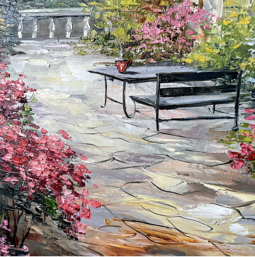 Amalfi Coast Oil Painting on Canvas Italian Villa Framed Art Positano Coast Italy Paintings Original Italian Scenery Wall Art