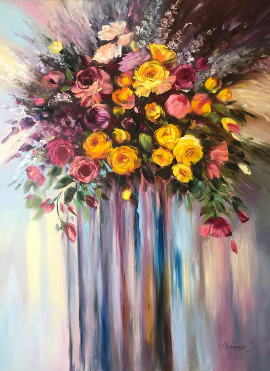 Large luxury painting Floral wall decor Luxury art Abstract oil painting on canvas Contemporary art Original Extra Large colorful wall art