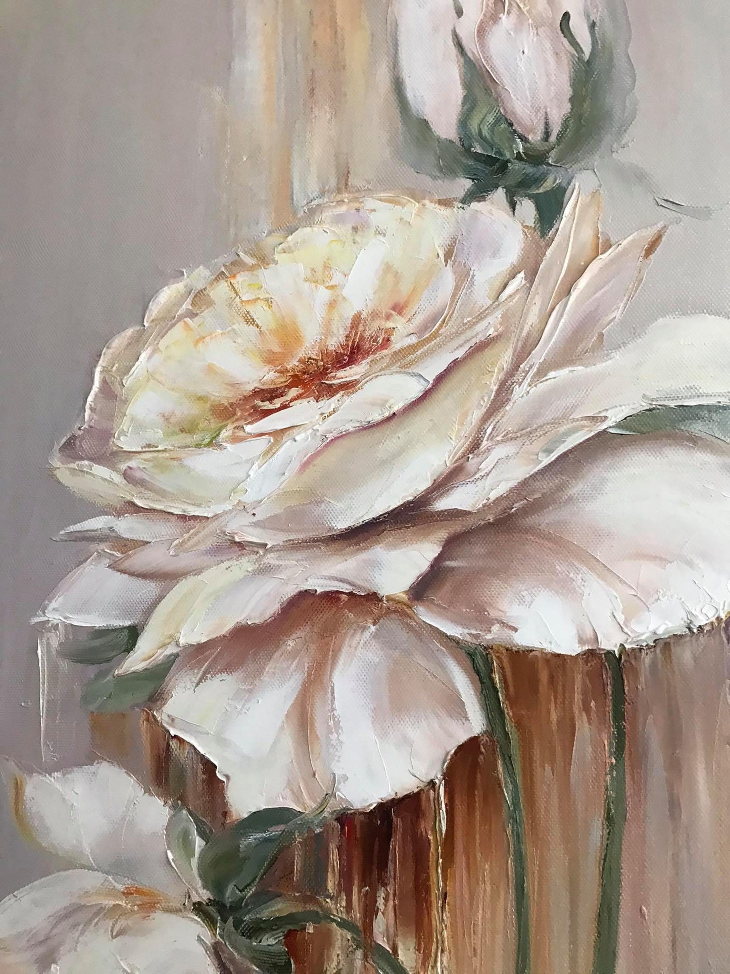 Long Narrow Wall Art Abstract Floral Oil Painting 2 Piece Wall Art 2 Floral Paintings Set of Two Long Paintings Vertical Narrow Wall Decor