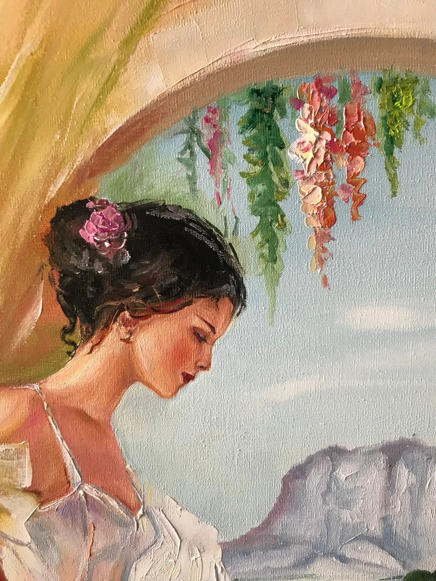 Ballerina Painting Original Ballet Dancer Painting on Canvas Ballerina Wall Art Bridgerton Painting Framed Dance Studio Decor Ballet Art
