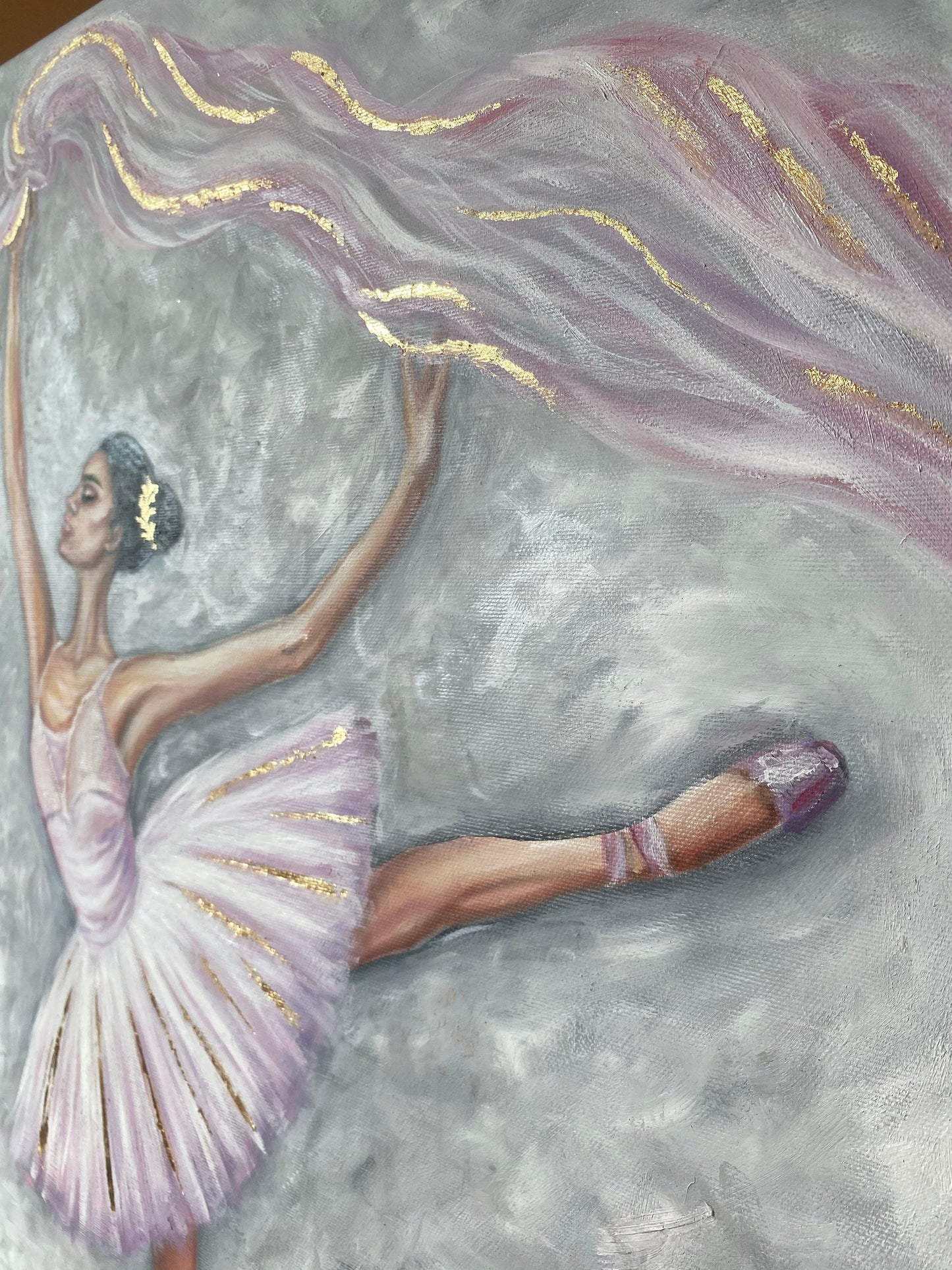 Ballerina Girl Painting on Canvas Dancing Ballerina Painting Girl in Pink Dress Ballet Artwork Original Oil Paintings of Ballerina Gifts