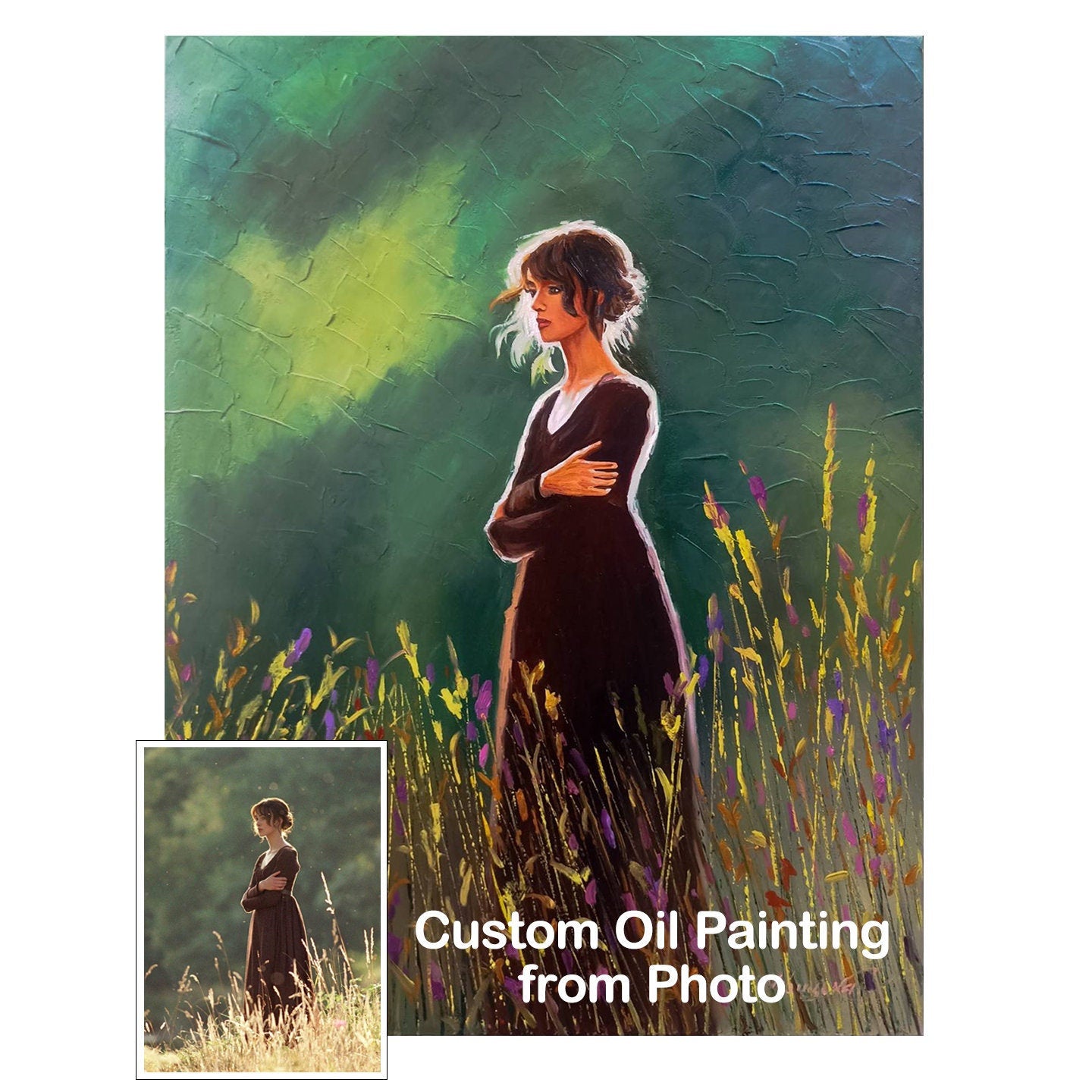Custom Oil Painting from Photo Original Commission Painting on Canvas Custom Pet Painting Handmade Artwork Keira Knightley Painting