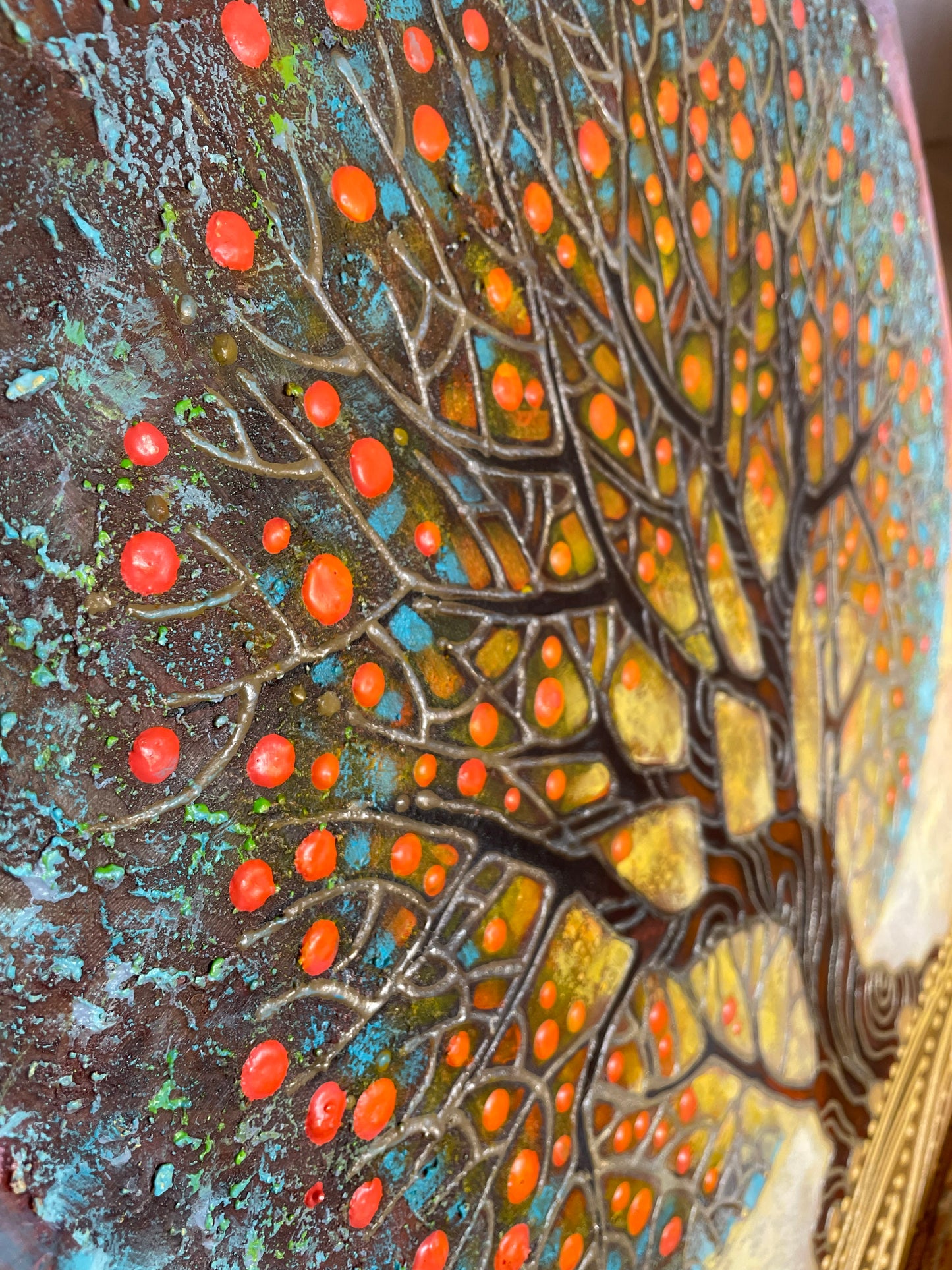 Gustav Klimt Tree of Life Painting on Canvas Gold Tree Painting Large Golden Tree Wall Art Klimt Gold Blue Art Family Tree Painting for Home