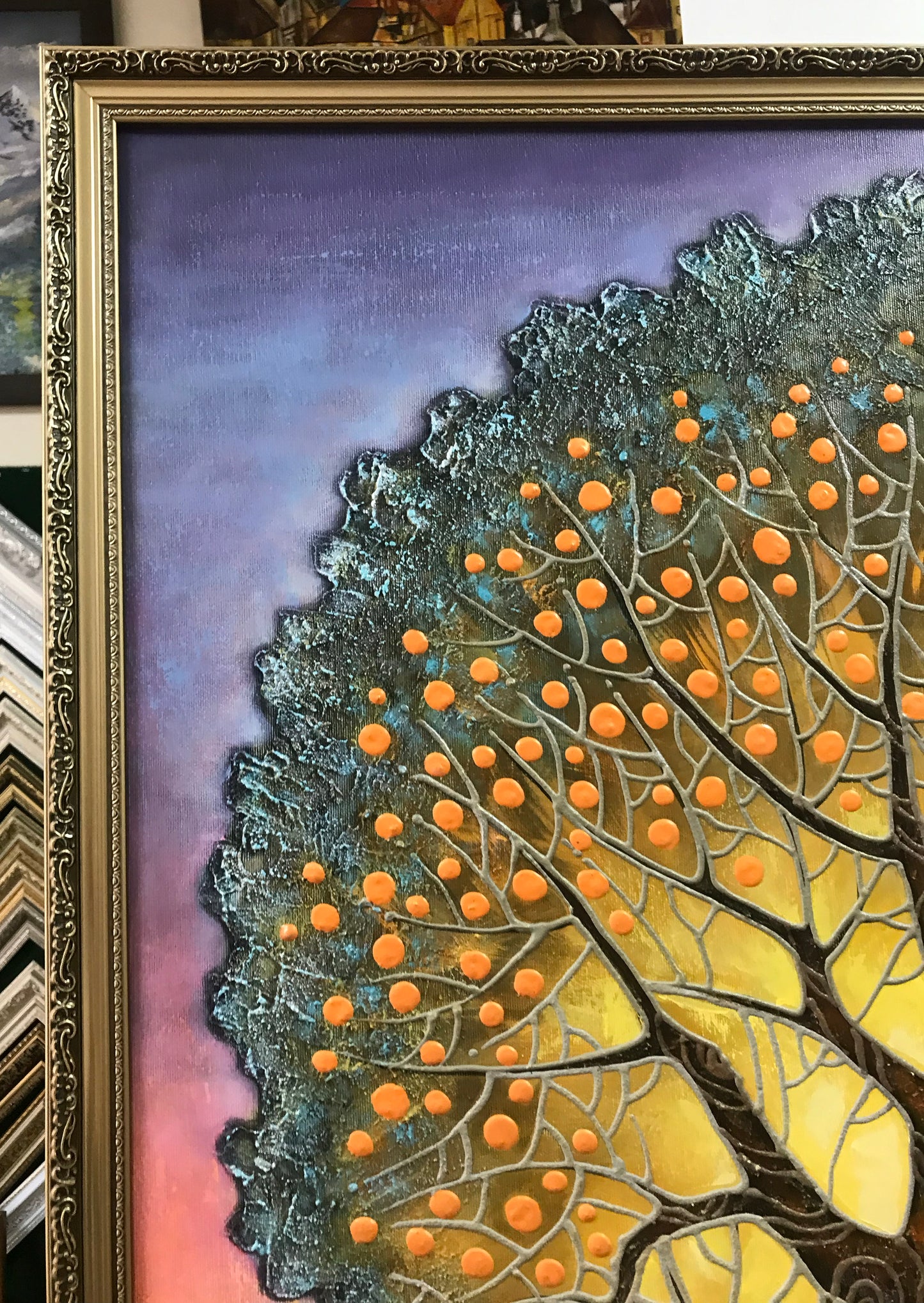 Gustav Klimt Tree of Life Painting on Canvas Gold Tree Painting Large Golden Tree Wall Art Klimt Gold Blue Art Family Tree Painting for Home