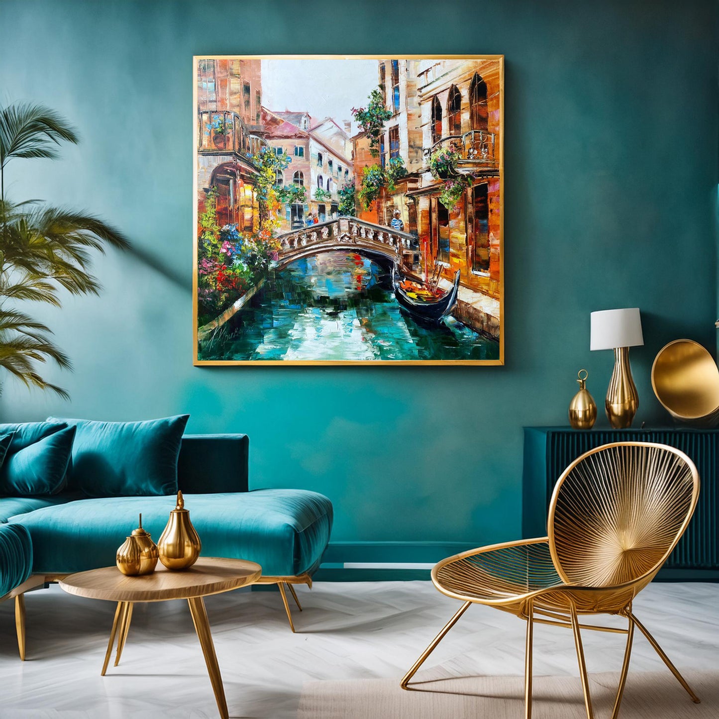 Venice Canal Oil Painting Original Italy Painting Venetian Art Venice Italy Artwork Venice Painting