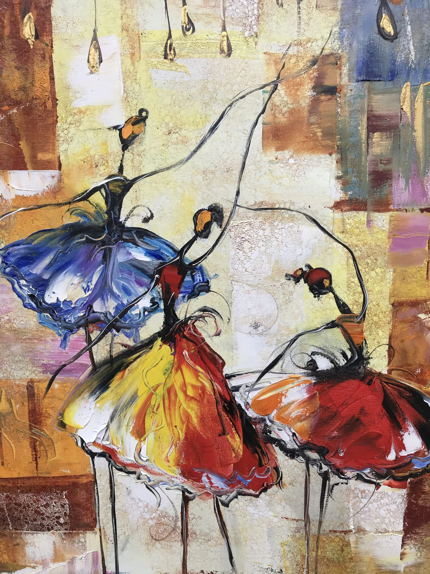 Abstract Ballerina Oil Painting Original Dance Wall Art Big Ballet Painting Ballerinas Wall Art Abstract Dancer Art on Canvas Large Ballerina Painting