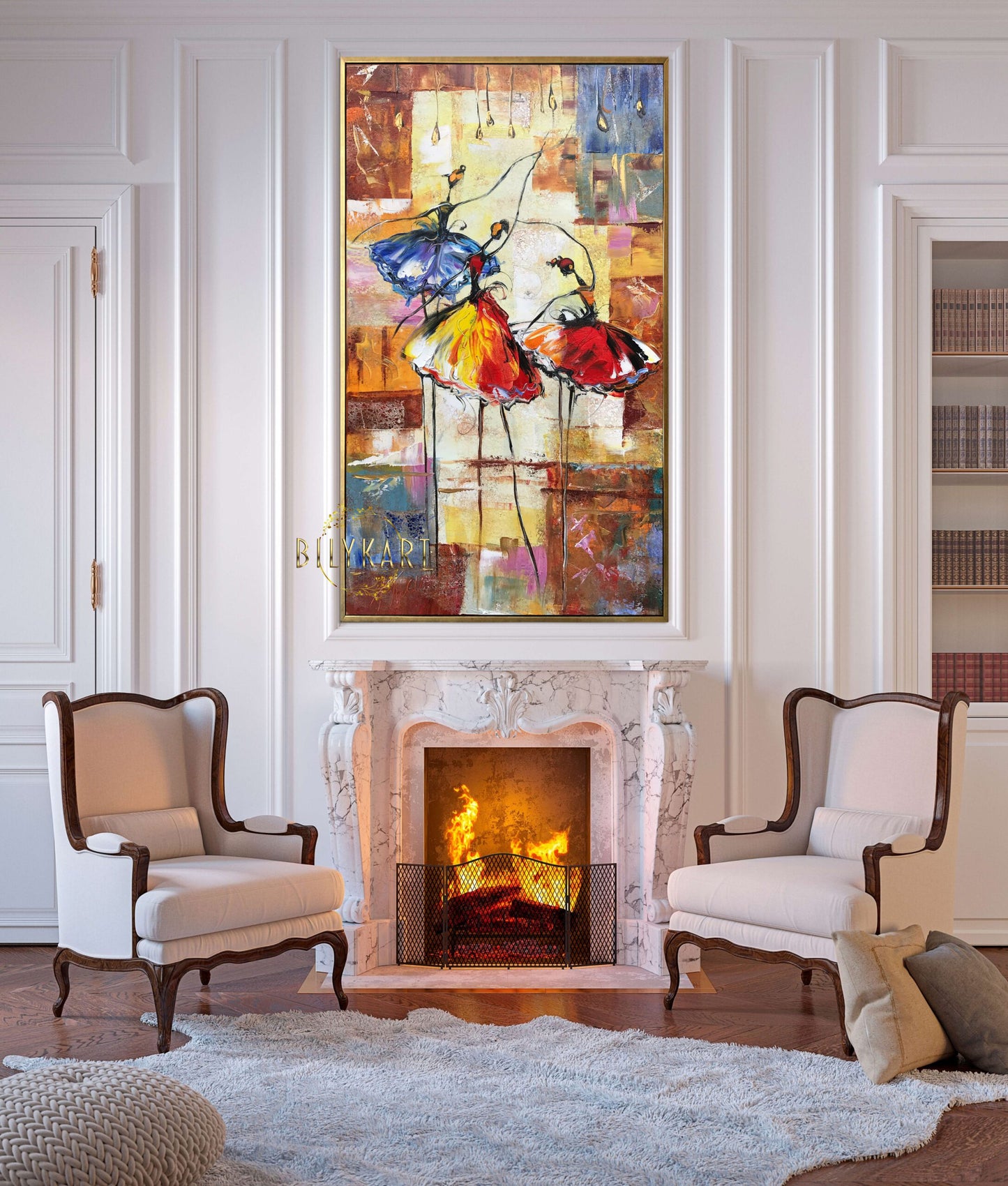 Abstract Ballerina Oil Painting Original Dance Wall Art Big Ballet Painting Ballerinas Wall Art Abstract Dancer Art on Canvas Large Ballerina Painting