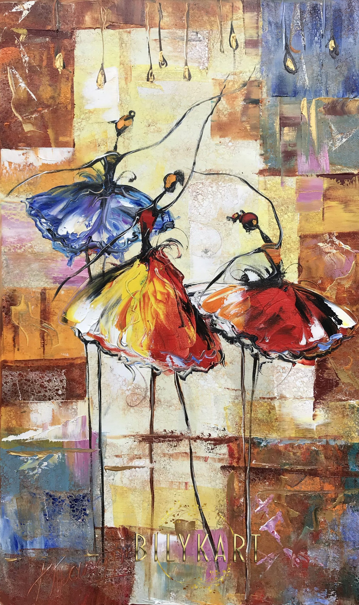 Abstract Ballerina Oil Painting Original Dance Wall Art Big Ballet Painting Ballerinas Wall Art Abstract Dancer Art on Canvas Large Ballerina Painting