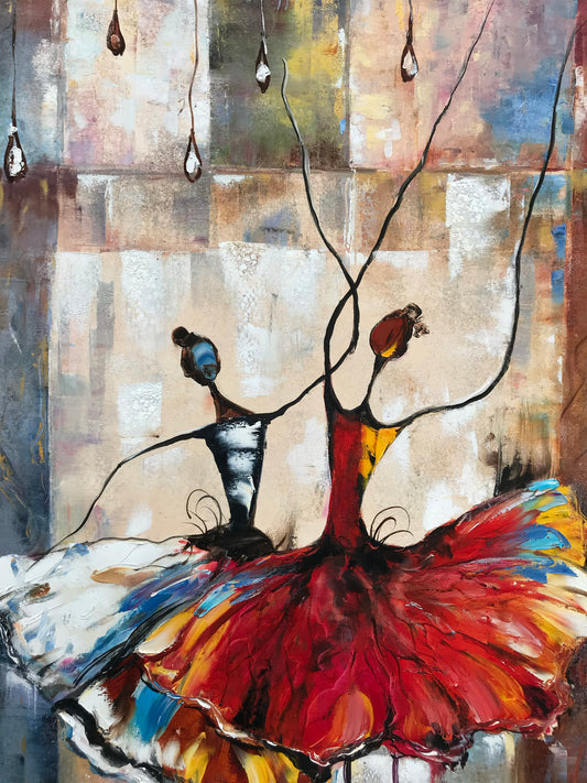 Abstract Ballerina Oil Painting Original Ballet Wall Art Dancer Painting on Canvas Modern Wall Decor Large Ballerinas Oil Painting Abstract Dancer Painting