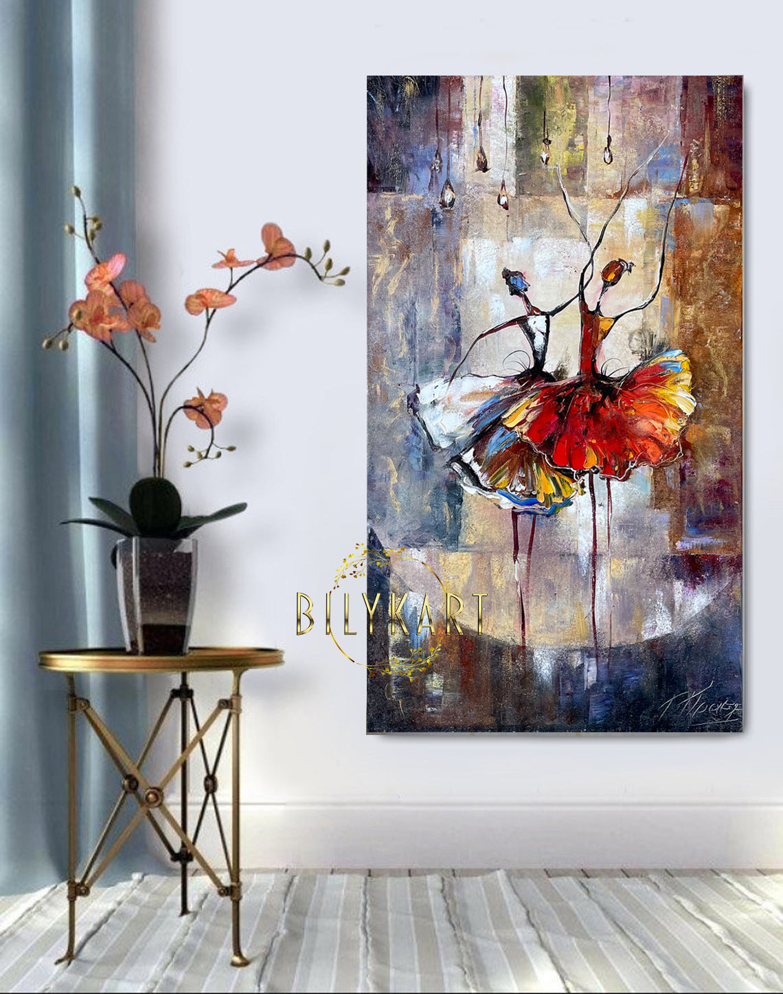 Large Ballerina Oil Painting Original Ballet Wall Decor Dancing Ballerinas Painting Dancer Art