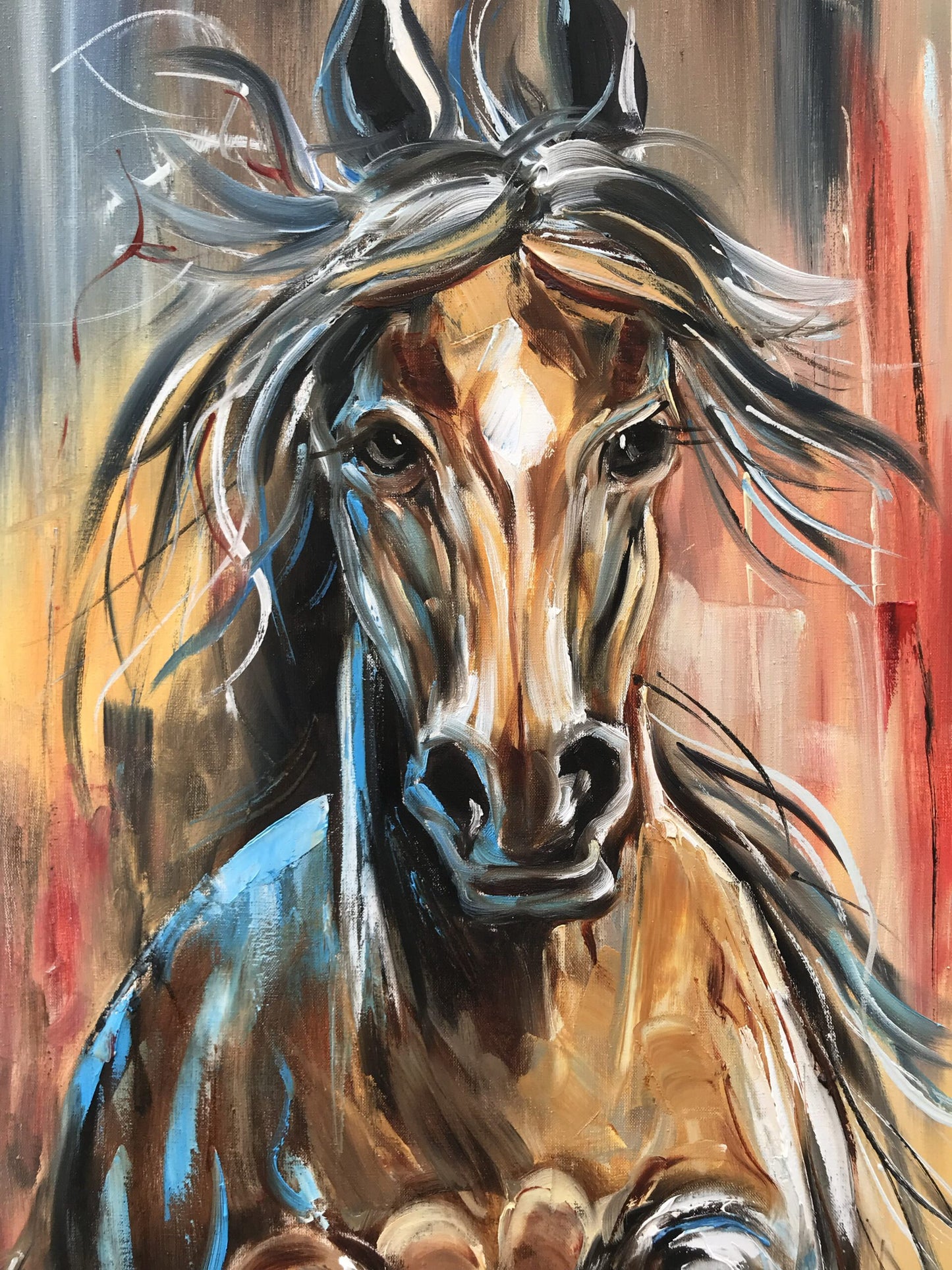 Extra Large Abstract Horse Oil painting on Canvas Running Horse Wall Decor Western Oil Paintings Horse Lover Gifts for Home