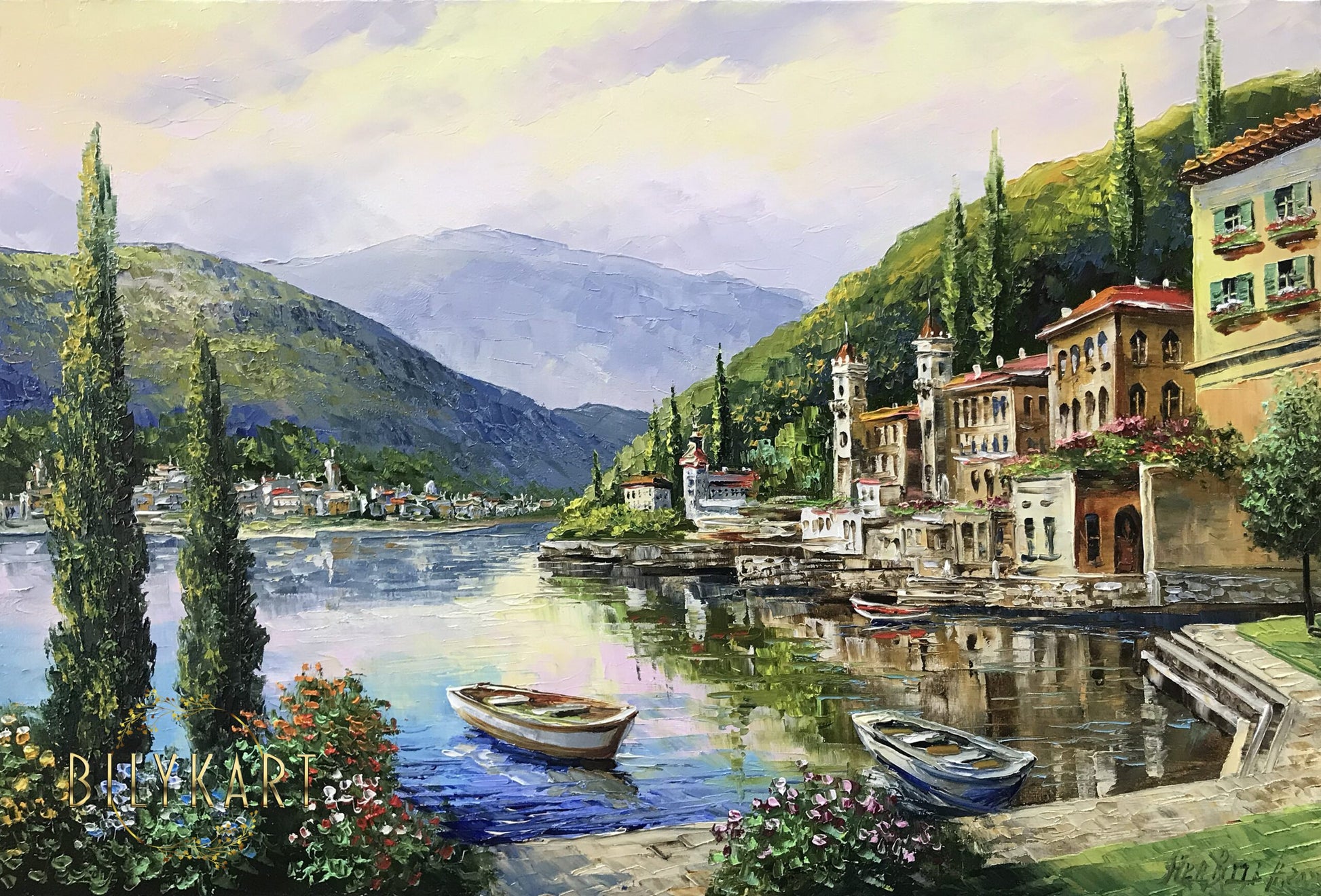lake como italy painting