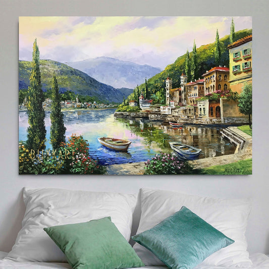 Lake como italy paintingÂ