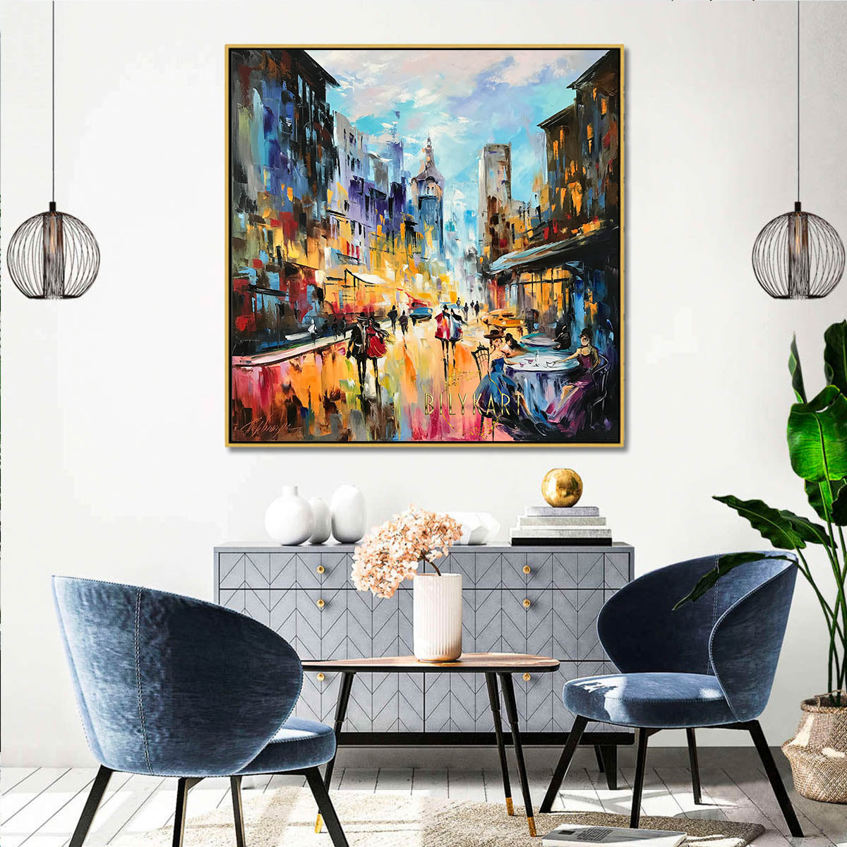 Night Cafe Oil Painting Original Ukrainian Oil Paintings Lviv Wall Art Night City Street Painting on Canvas