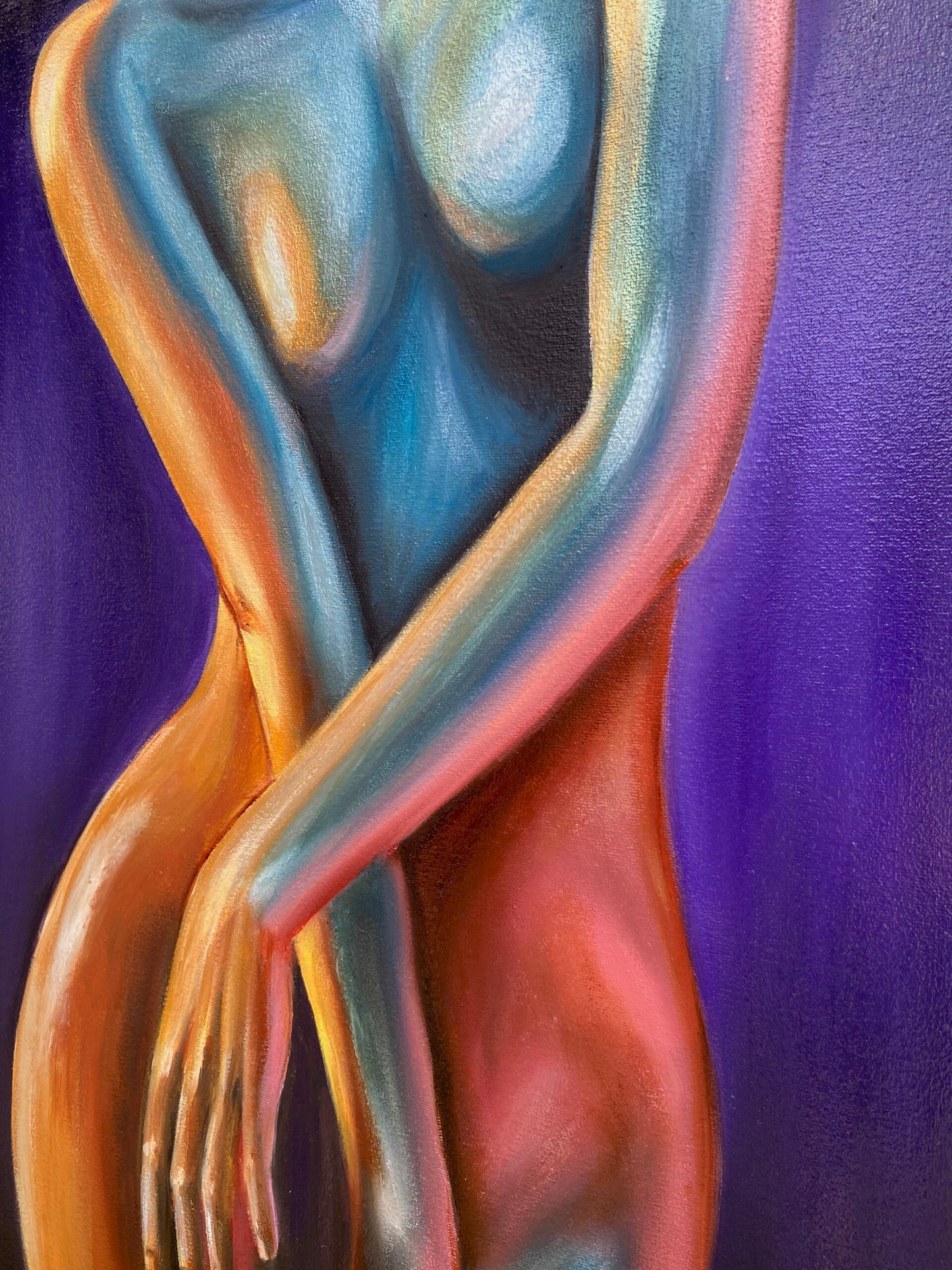 Abstract female body painting on Canvas Sexy Nude Woman Oil Painting Original Figurative Painting Female Figure Artwork Full Body Painting