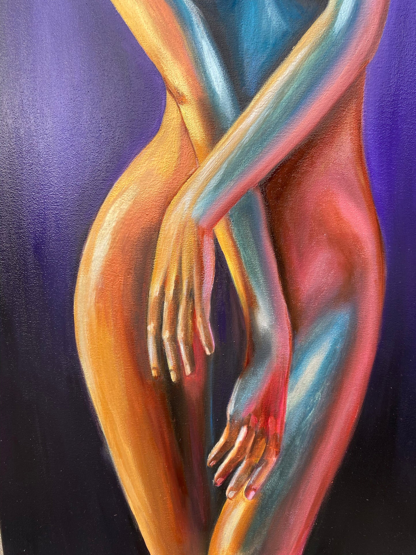 Abstract female body painting on Canvas Sexy Nude Woman Oil Painting Original Figurative Painting Female Figure Artwork Full Body Painting