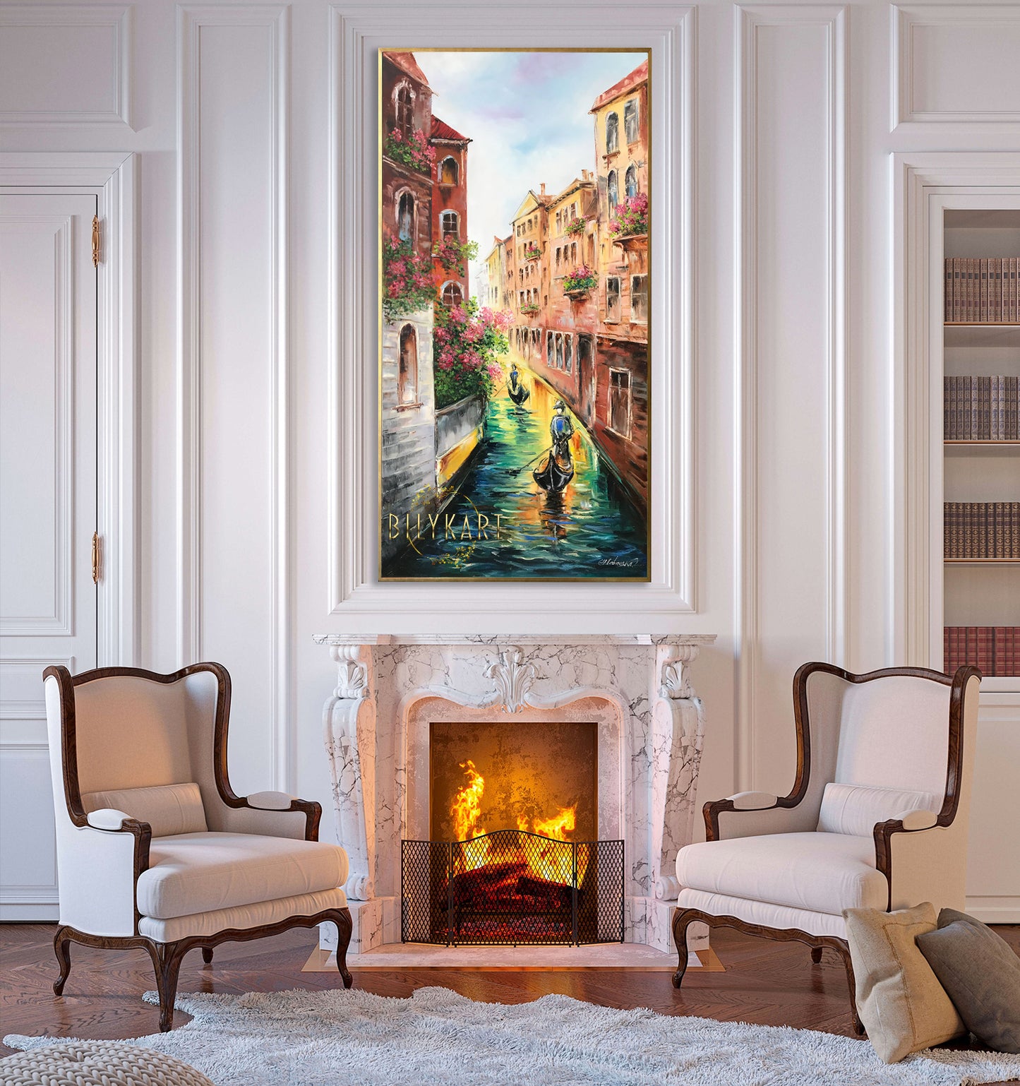 Venice Italy Canal Paintings on Canvas Large Venetian Oil Painting Original Italian Cityscape Oil Painting Venetian Artwork