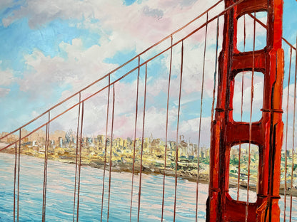 Golden Gate Bridge Oil Painting, San Francisco Wall Art, SF California Wall Decor, 30x40 San Francisco Bridge Painting on Canvas