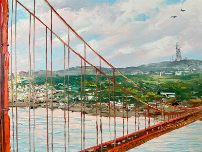 Golden Gate Bridge Oil Painting, San Francisco Wall Art, SF California Wall Decor, 30x40 San Francisco Bridge Painting on Canvas