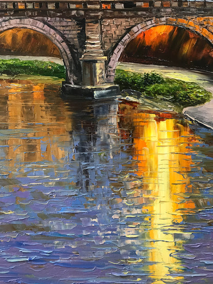 Evening in Rome Oil Painting on Canvas Rome Italy Canvas Wall Art Italy Landscape Painting Framed Italian Artwork
