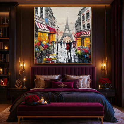 Romantic Paris wall art for bedroom French flower market