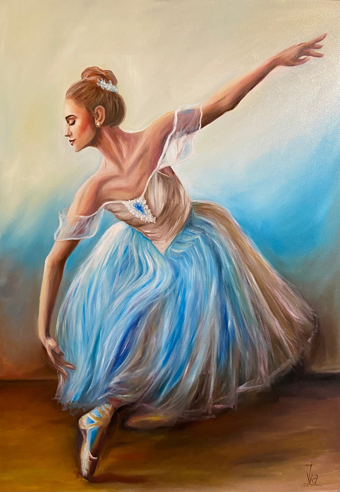Dancing Woman Oil Painting Original Ballet Dancer Wall Decor Modern Art Girl Painting on Canvas Dance Artwork