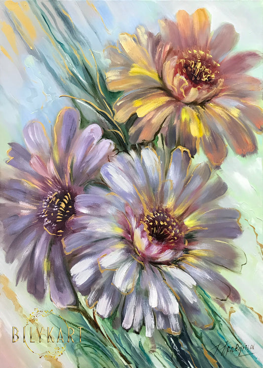 Modern Abstract Flower Painting on Canvas Abstract Floral Canvas Wall Art Very Large Floral Paintings