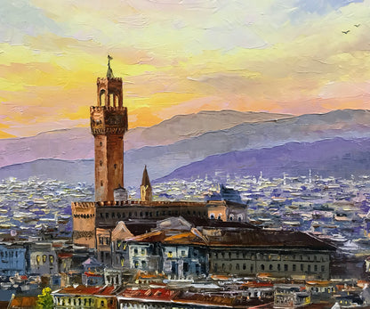 Florence Painting on Canvas Florence Art Work Italian City Painting Original Oil Paintings of Florence Italy Wall Art Painting for Sale