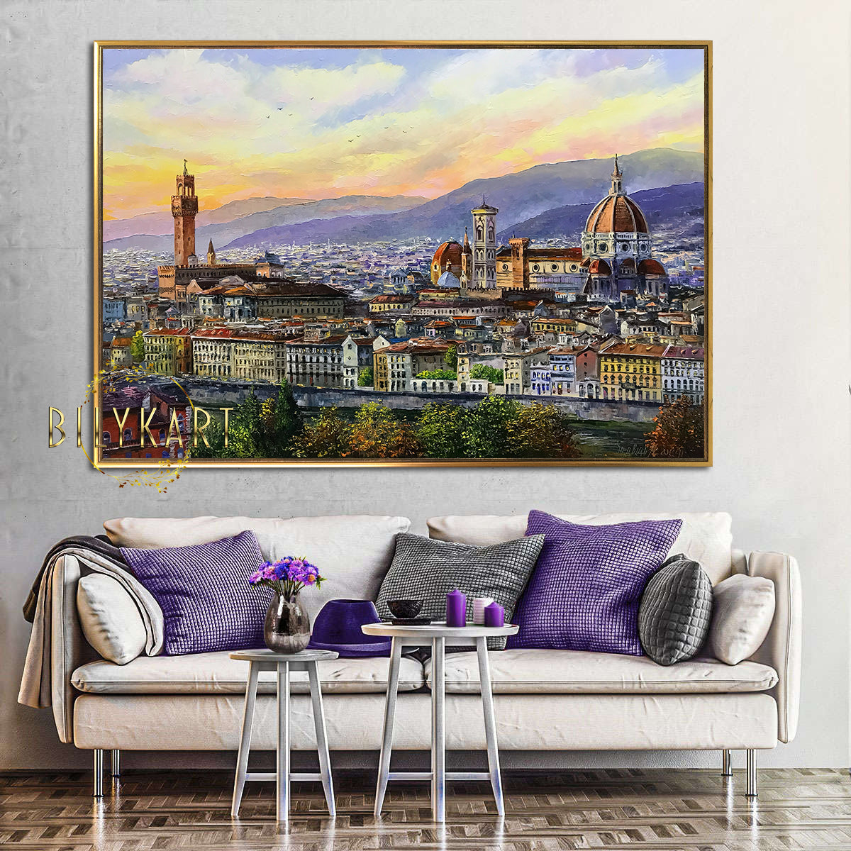 Florence Painting on Canvas Florence Art Work Italian City Painting Original Oil Paintings of Florence Italy Wall Art Painting for Sale