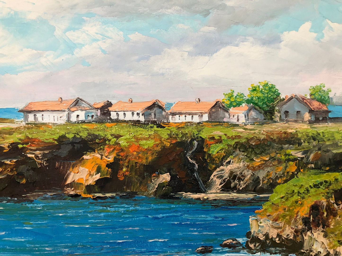 California Lighthouse Oil Painting Original California Landscape Wall Art California Coast Art Pigeon Point Lighthouse Canvas Painting