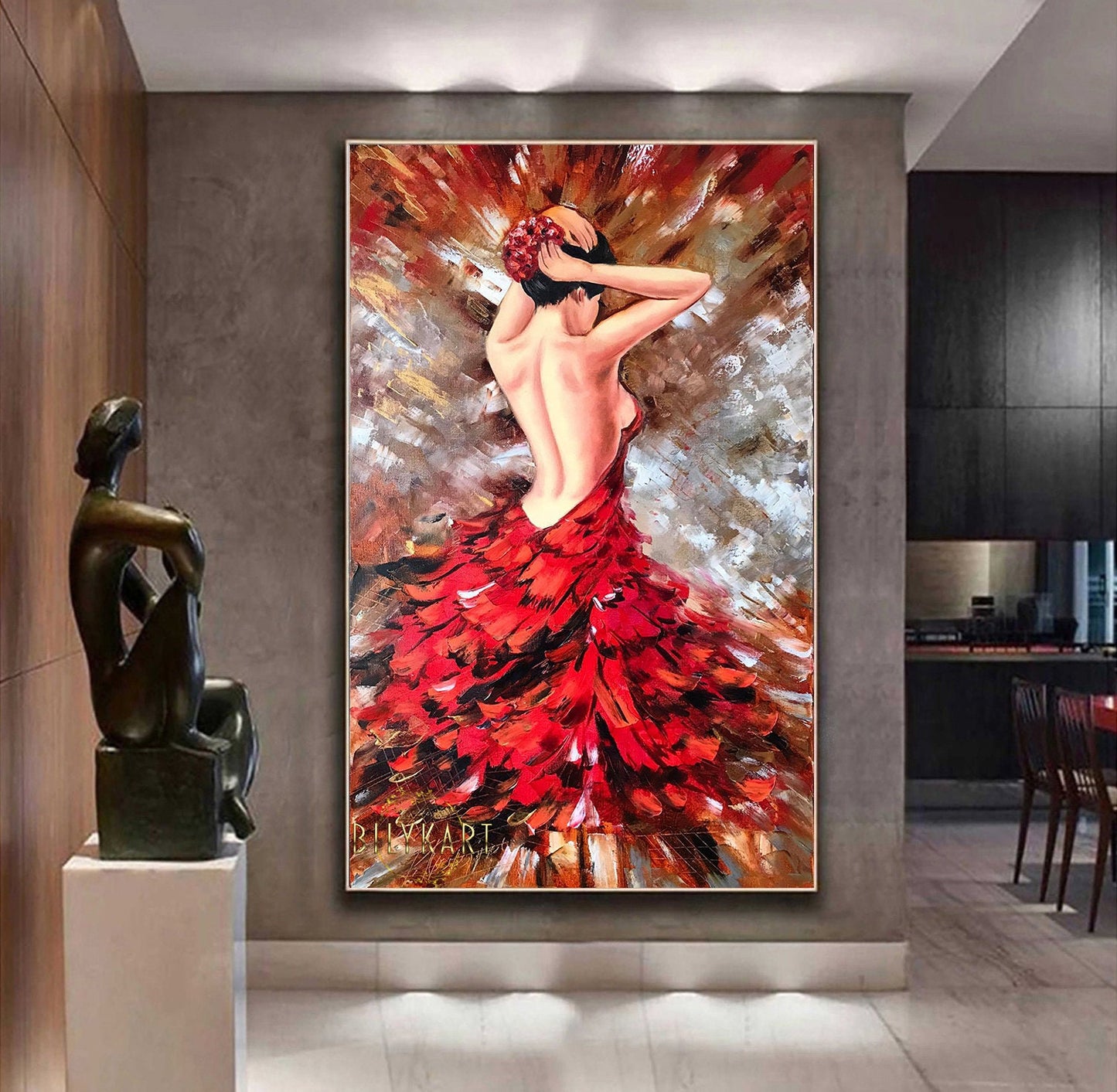 Abstract Ballerina Oil Painting Original Ballerina Wall Decor Dancing Girl Painting Ballet Wall Art Modern Ballerina Painting on Canvas