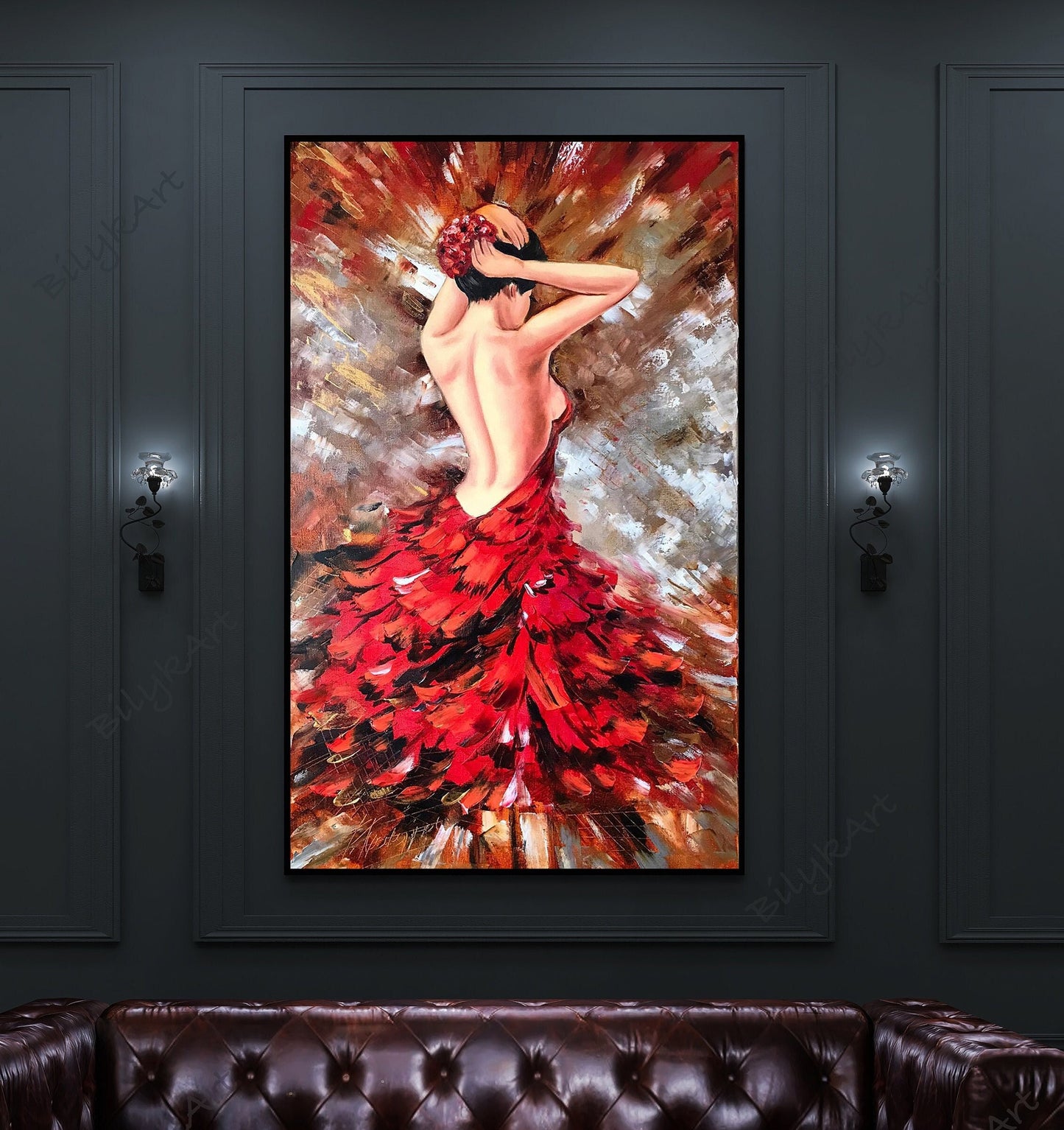 Abstract Ballerina Oil Painting Original Ballerina Wall Decor Dancing Girl Painting Ballet Wall Art Modern Ballerina Painting on Canvas