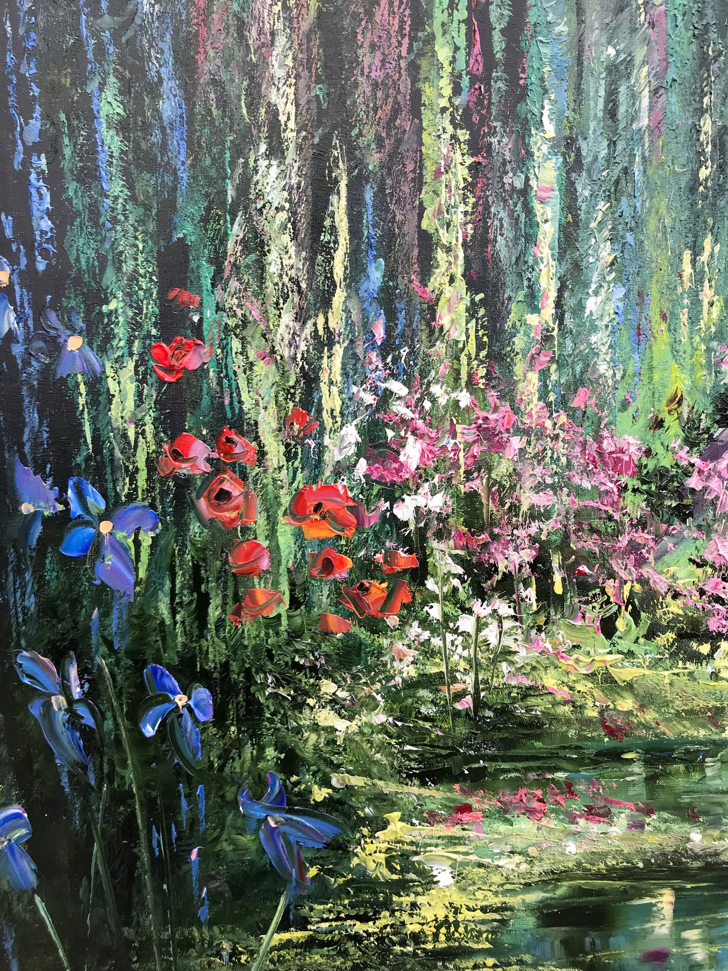 Claude Monet Painting Bridge Over a Pond of Water Lilies Artist Impressionism Art Green Water Lily Pond Oil Painting on Canvas