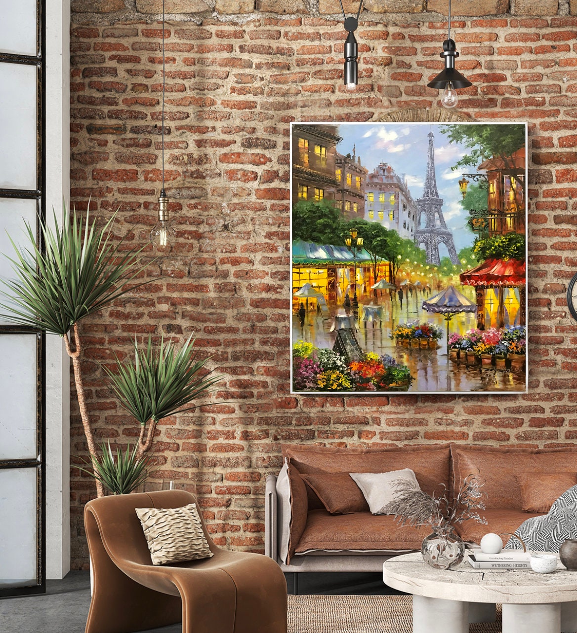 Paris Street Scene Oil Painting Original Parisian Art Ukraine Artists Paintings Romantic Artwork Flowers Market Painting Paris Bedroom Decor