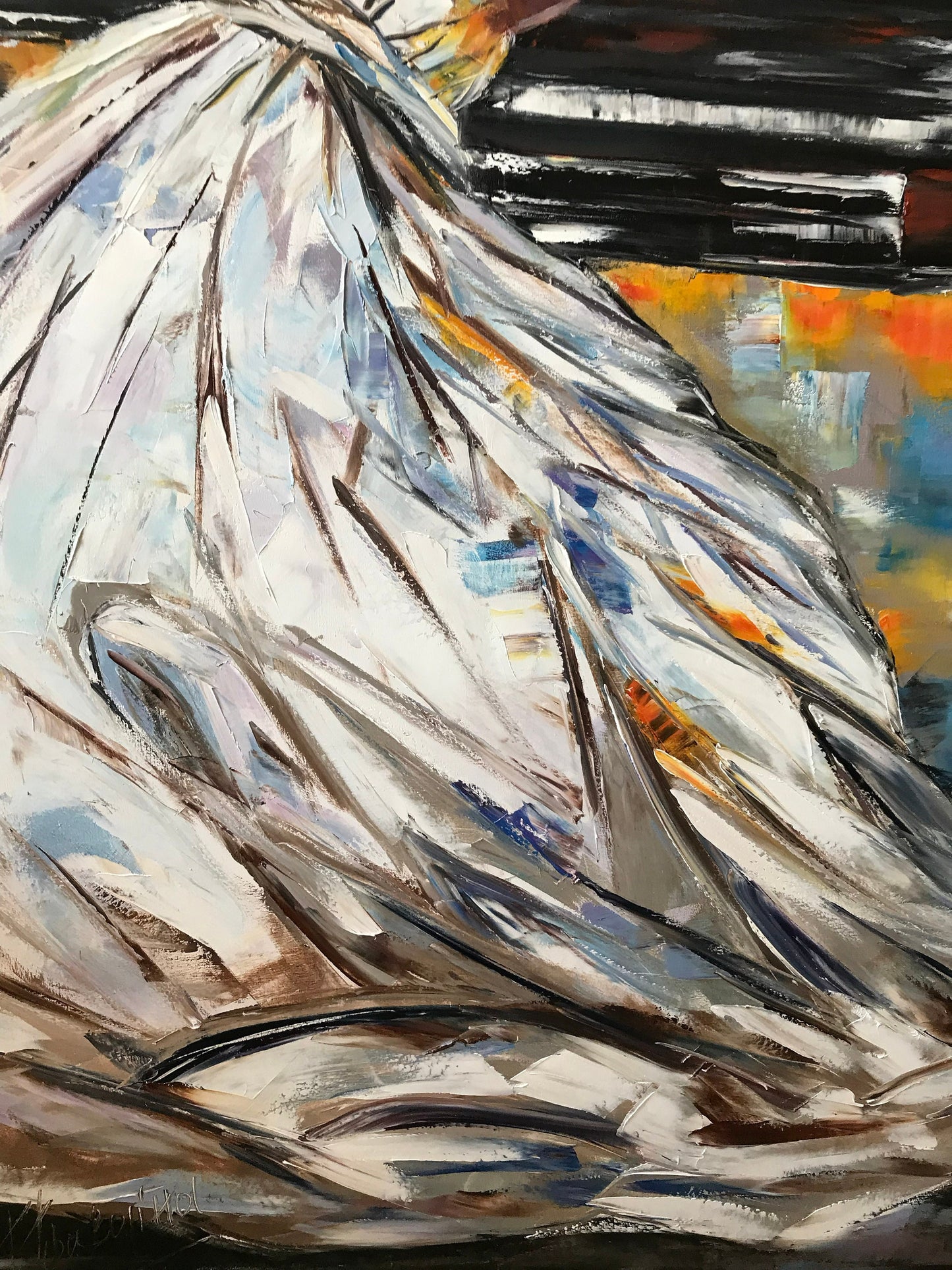 Woman Sitting at Piano Painting | Elegant Pianist Canvas Art Handmade Artwork | Abstract Music Painting Piano Elegant Art