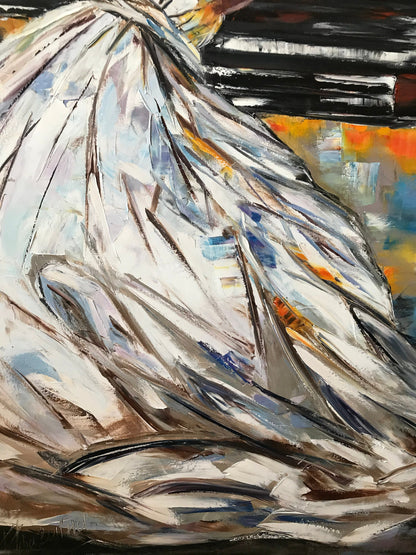 Woman Sitting at Piano Painting | Elegant Pianist Canvas Art Handmade Artwork | Abstract Music Painting Piano Elegant Art