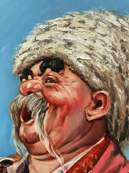 Ukrainian Cossack Painting Original Zaporozhian Cossack Painting on Canvas Ukraine Wall Decor Ukraine Artists Paintings Ukrainian Folk Art