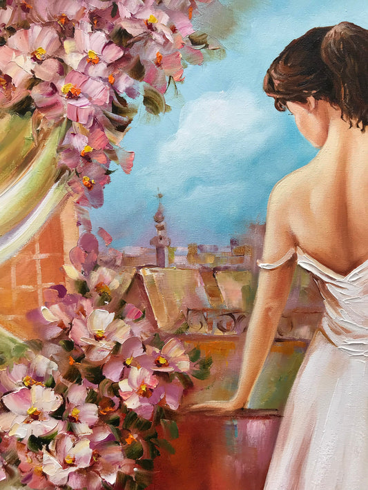 Dancing Ballerina Oil Painting Original Ballerina Wall Art Woman in Pink Dress Painting Ballet Art Classical Ballerina Painting on Canvas