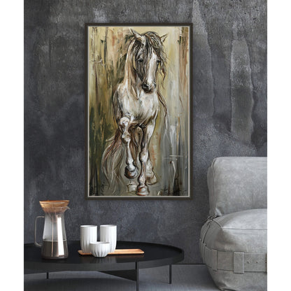 Arabian Horse Oil Painting on Canvas Farmhouse Wall Art Animal Oil Painting Gift for Horse Lover Abstract Running Horse Painting 30x60