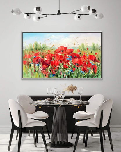 Ukrainian Poppy Field Painting Original Art Work Wildflowers Ukrainian Oil Painting Landscape Red Poppies Painting Support Ukraine Artist