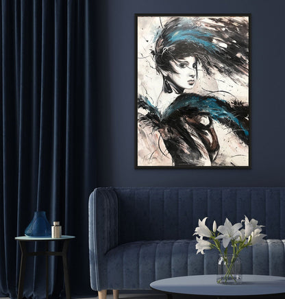 Abstract Woman Oil Painting Original Modern Woman Face Wall Art Abstract Figurative Canvas Painting Large Modern Woman Portrait Oil Painting