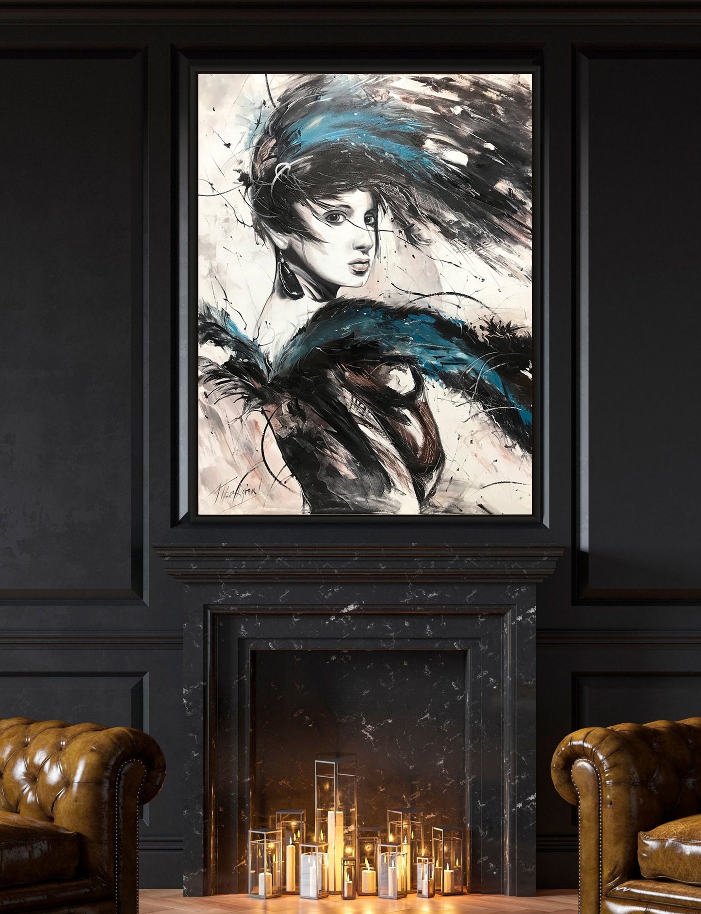 Abstract Woman Oil Painting Original Modern Woman Face Wall Art Abstract Figurative Canvas Painting Large Modern Woman Portrait Oil Painting