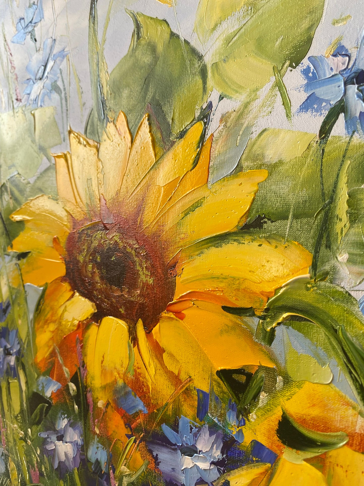 Ukraine Sunflower Oil Painting Original Art Work Sunflowers Painting on Canvas Ukrainian Flower Field Painting Ukraine Sunflower Artwork