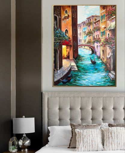 Original Venice Oil Painting on Canvas Venetian Art Italian Oil Painting Venice Artwork Italian Wall Art Ready To Ship Venice Canal Painting