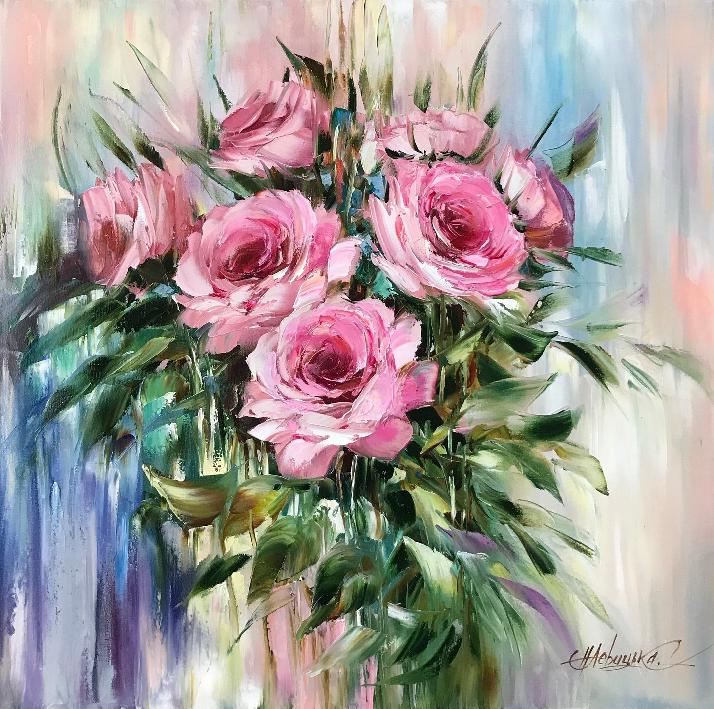 Custom Wedding Bouquet Painting from Photo Custom Flower Oil Painting 25th Wedding Anniversary Gift for Couple Pink Flower Painting Canvas