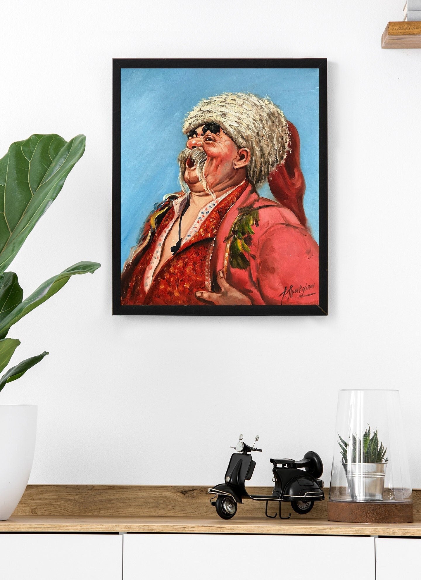 Ukrainian Cossack Painting Original Zaporozhian Cossack Painting on Canvas Ukraine Wall Decor Ukraine Artists Paintings Ukrainian Folk Art