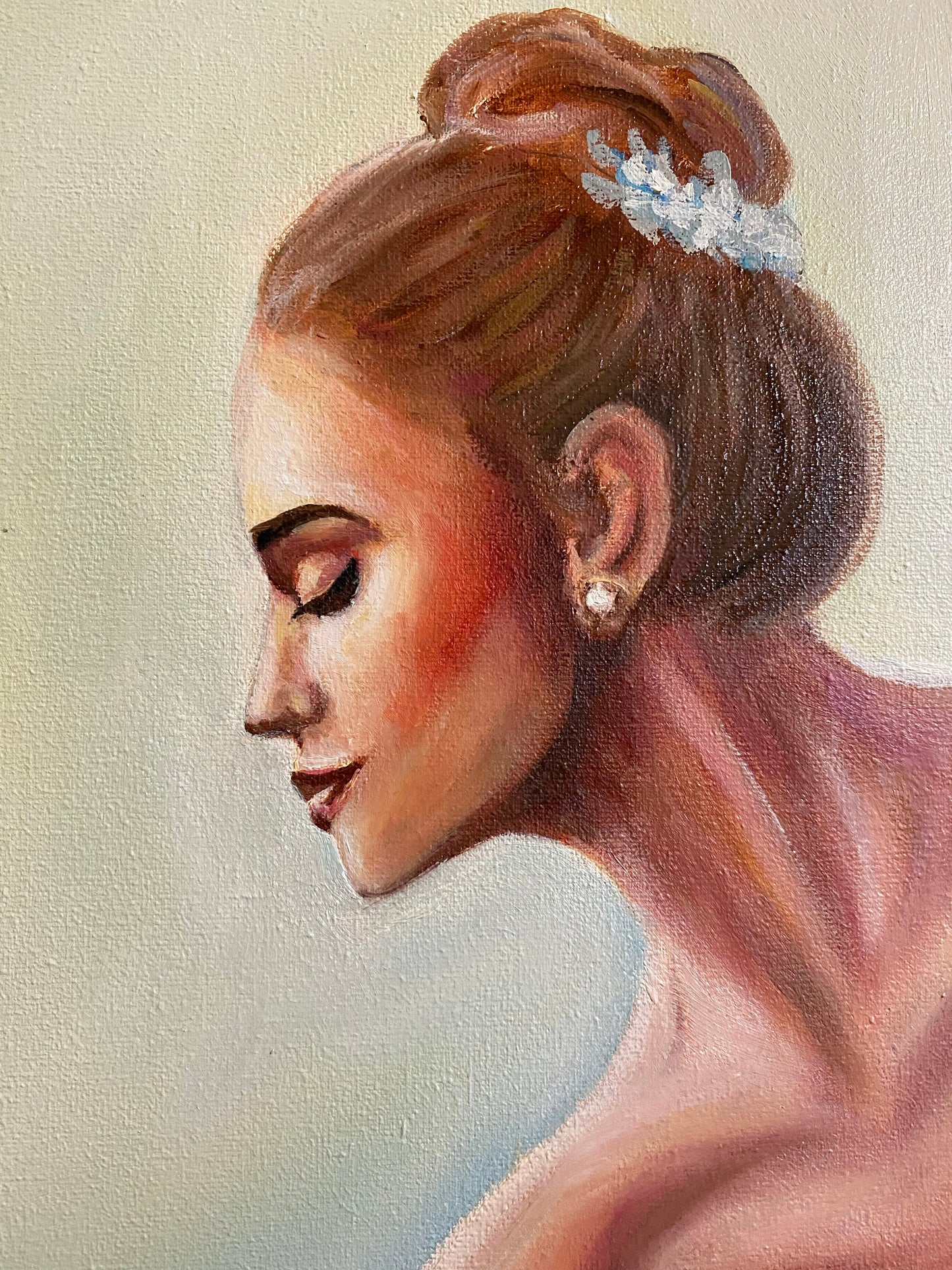 Ballet Dancer Oil Painting Original Ballerina Canvas Wall Art Dancing Ballerina Oil Painting Handmade Artwork Girl in Blue Dress Painting