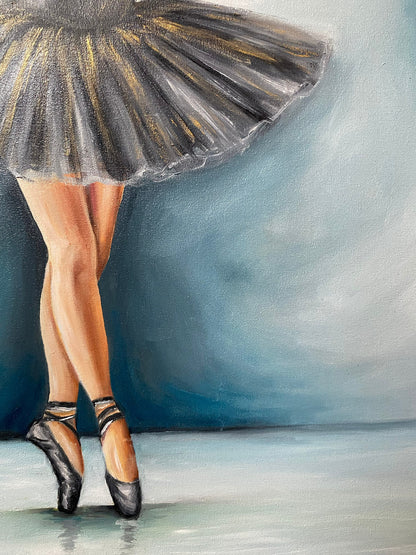 Ballet Dancer Oil Painting Original Ballet Wall Art Black Ballerina Painting Dancing Woman Wall Art Ballet Artwork Ballerina Painting Canvas