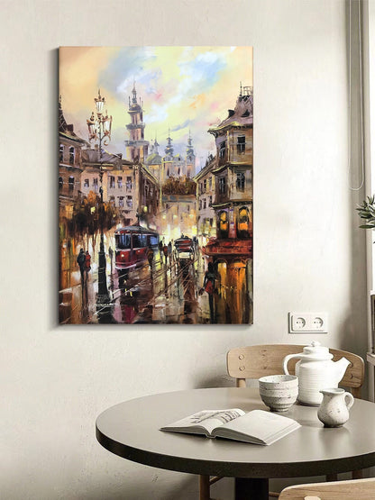 Lviv Ukraine Oil Painting Original Ukraine City Painting on Canvas Ukrainian Artist Paintings Old Town Artwork Ukraine Painting on Canvas